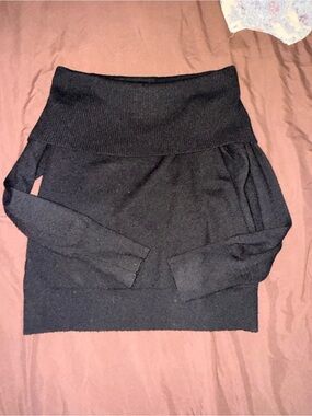 Express Black Off-Shoulder Knit Sweater